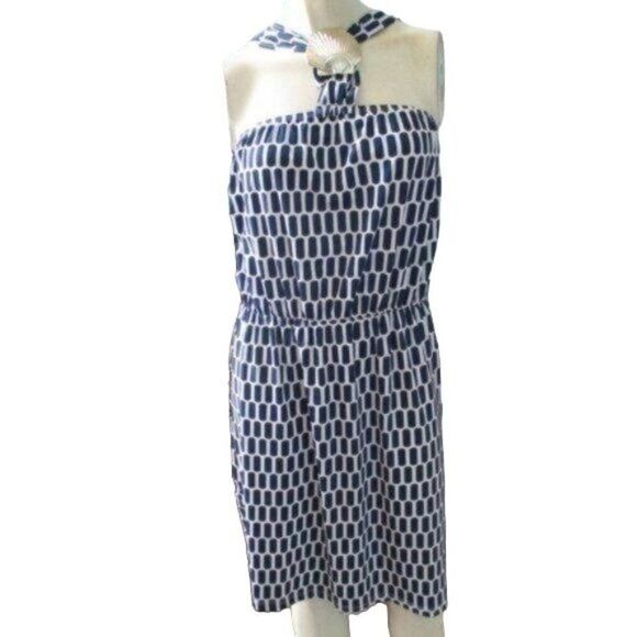 Mud Pie Navy White Metal Sea Shell Swim Cover Up Small - Picture 1 of 5